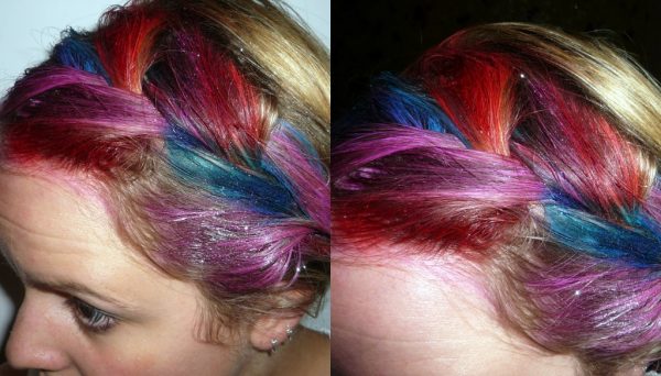 Результат использования спреев Colour Xtreme Hair Art