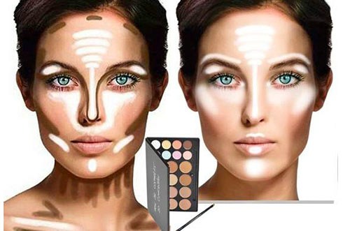 Схема нанесения макияжа при наличии второго подбородка