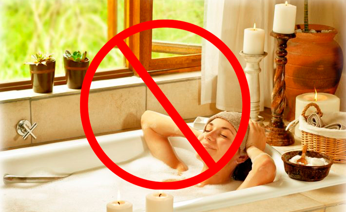 Категорически запрещается при Элос процедуре принимать горячие ванны